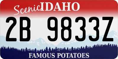 ID license plate 2B9833Z