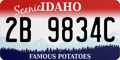 ID license plate 2B9834C
