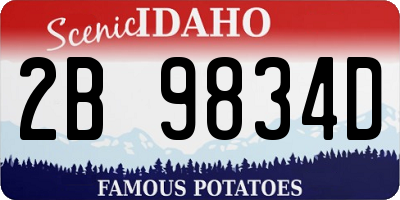 ID license plate 2B9834D