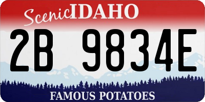 ID license plate 2B9834E