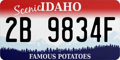 ID license plate 2B9834F