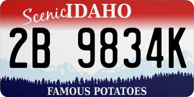 ID license plate 2B9834K
