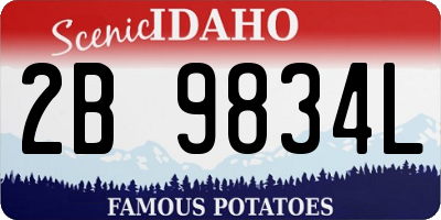 ID license plate 2B9834L