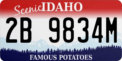 ID license plate 2B9834M