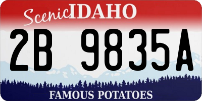 ID license plate 2B9835A