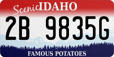 ID license plate 2B9835G