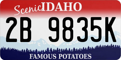 ID license plate 2B9835K