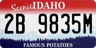 ID license plate 2B9835M