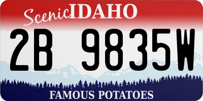 ID license plate 2B9835W