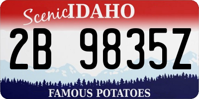 ID license plate 2B9835Z