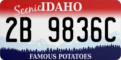 ID license plate 2B9836C