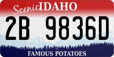 ID license plate 2B9836D