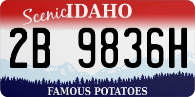ID license plate 2B9836H