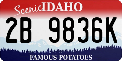 ID license plate 2B9836K