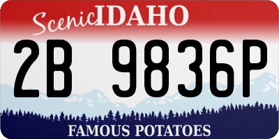 ID license plate 2B9836P