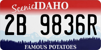 ID license plate 2B9836R