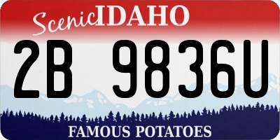 ID license plate 2B9836U