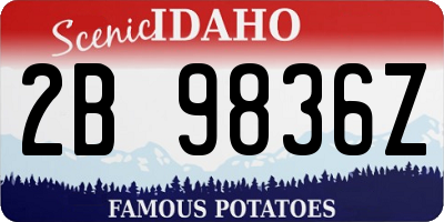 ID license plate 2B9836Z