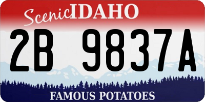 ID license plate 2B9837A