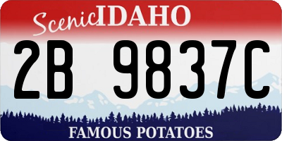 ID license plate 2B9837C