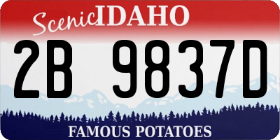 ID license plate 2B9837D