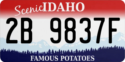 ID license plate 2B9837F