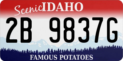 ID license plate 2B9837G