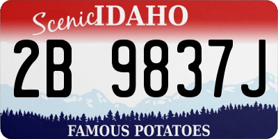 ID license plate 2B9837J