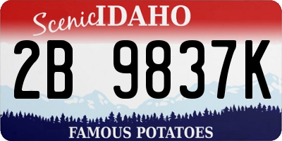 ID license plate 2B9837K