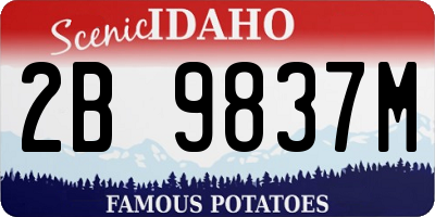 ID license plate 2B9837M