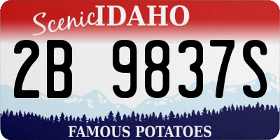 ID license plate 2B9837S