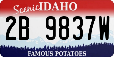 ID license plate 2B9837W