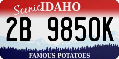 ID license plate 2B9850K