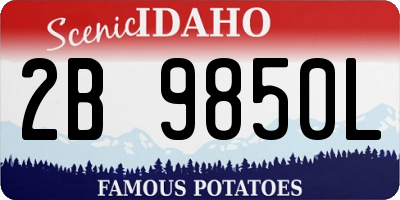 ID license plate 2B9850L