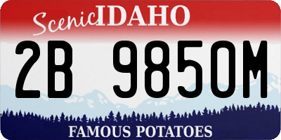 ID license plate 2B9850M