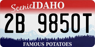 ID license plate 2B9850T