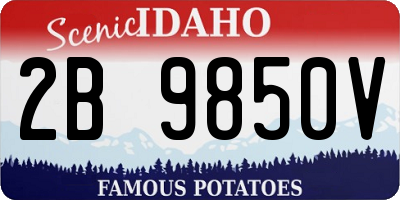 ID license plate 2B9850V