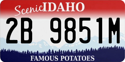ID license plate 2B9851M