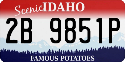 ID license plate 2B9851P