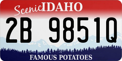 ID license plate 2B9851Q