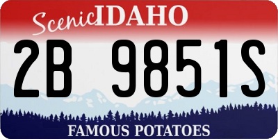 ID license plate 2B9851S