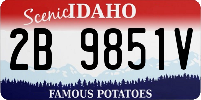 ID license plate 2B9851V