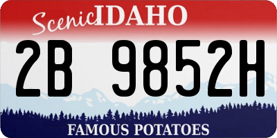 ID license plate 2B9852H