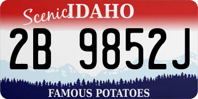 ID license plate 2B9852J