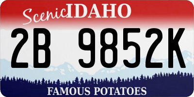 ID license plate 2B9852K