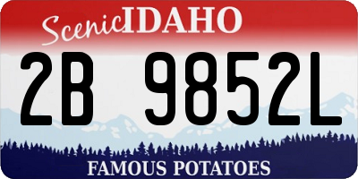 ID license plate 2B9852L