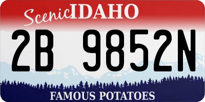 ID license plate 2B9852N