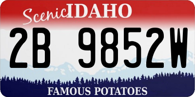 ID license plate 2B9852W