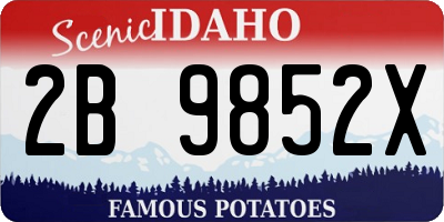 ID license plate 2B9852X
