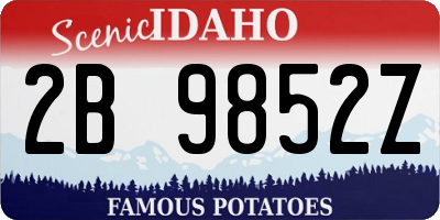 ID license plate 2B9852Z